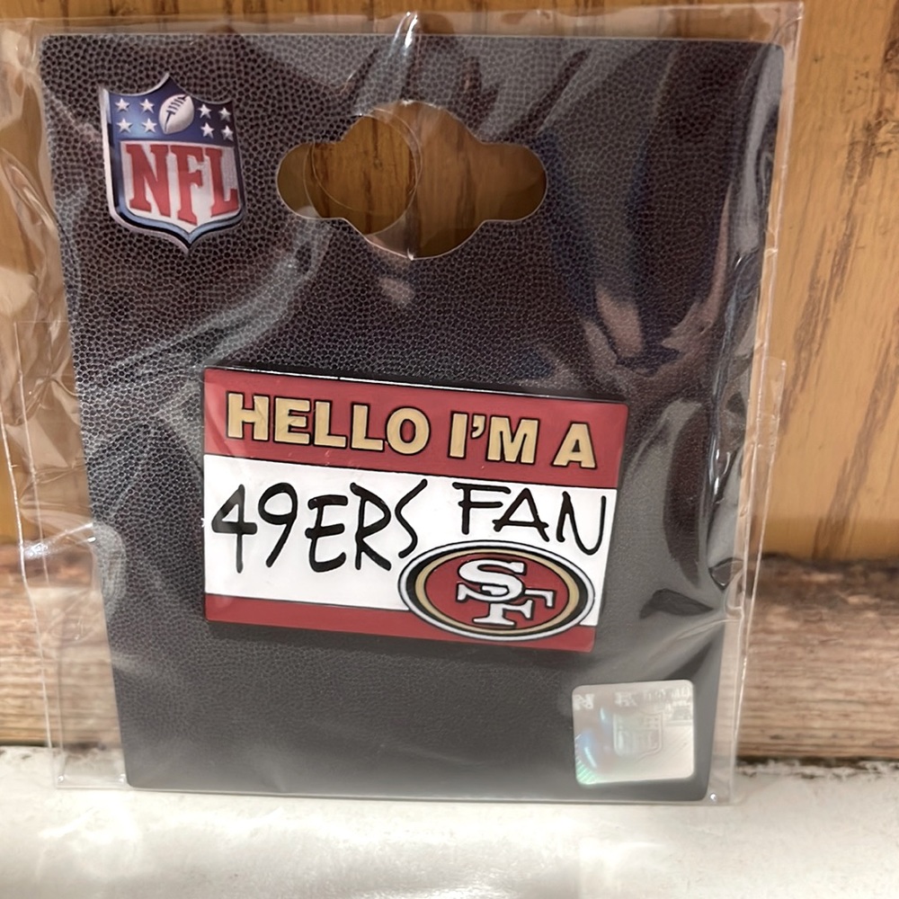 49ers name tag pin hat lapel collector